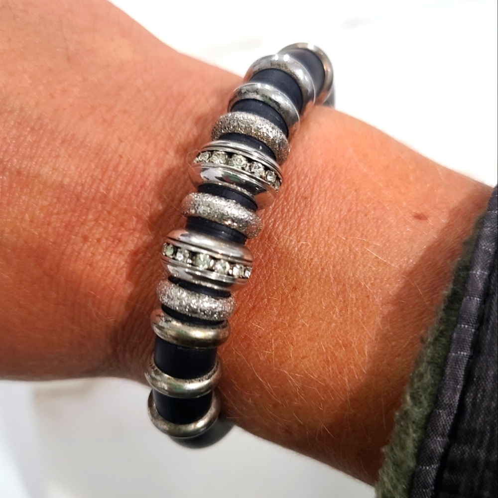 Vintage Erwin Pearl Rubber CZ Bracelet